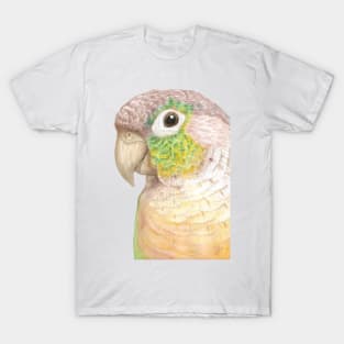 Watercolor green-cheeked parakeet portrait T-Shirt